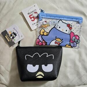 NWT Set Of 2 Sanrio Japan Pouches Badtz Maru + Tuxedo Sam 50th Anniversary